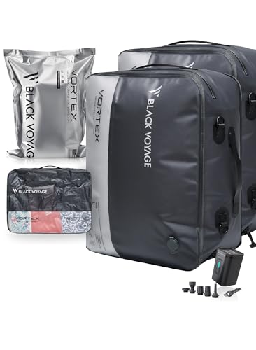 Black Voyage Reusable Vacuum Compression Travel Bag 2-Pack