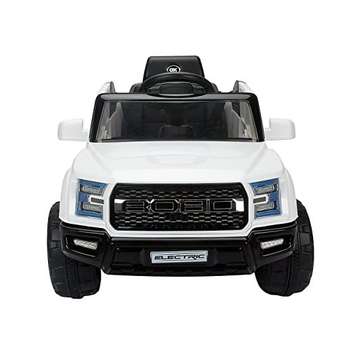 Homcom Coche Electrico de Bateria 12V para Niños Infantil 111x63x57cm 3-8Años Musica Todoterreno Blanco