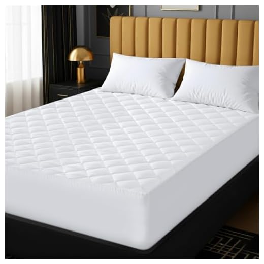 Utopia Bedding Trapuntato Coprimaterasso - Topper Elastico Aderente, Gonna Extra Profonda fino a 38 CM con Motivo a Diamante (180x200 cm, Bianco)