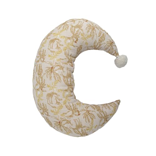 Coussin lune Domiva oreiller décoratif bébé avec pompons collection Honey Moon