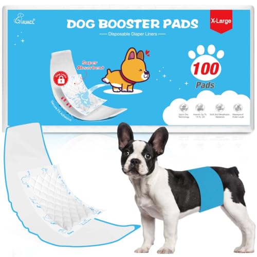 Image of Dog Diaper Liners for Dog Diapers Male and Female 150ct Super Absorption Disposable Booster Pads for Most Reusable Pet Belly Bands, Washable Puppy Diapers Wraps