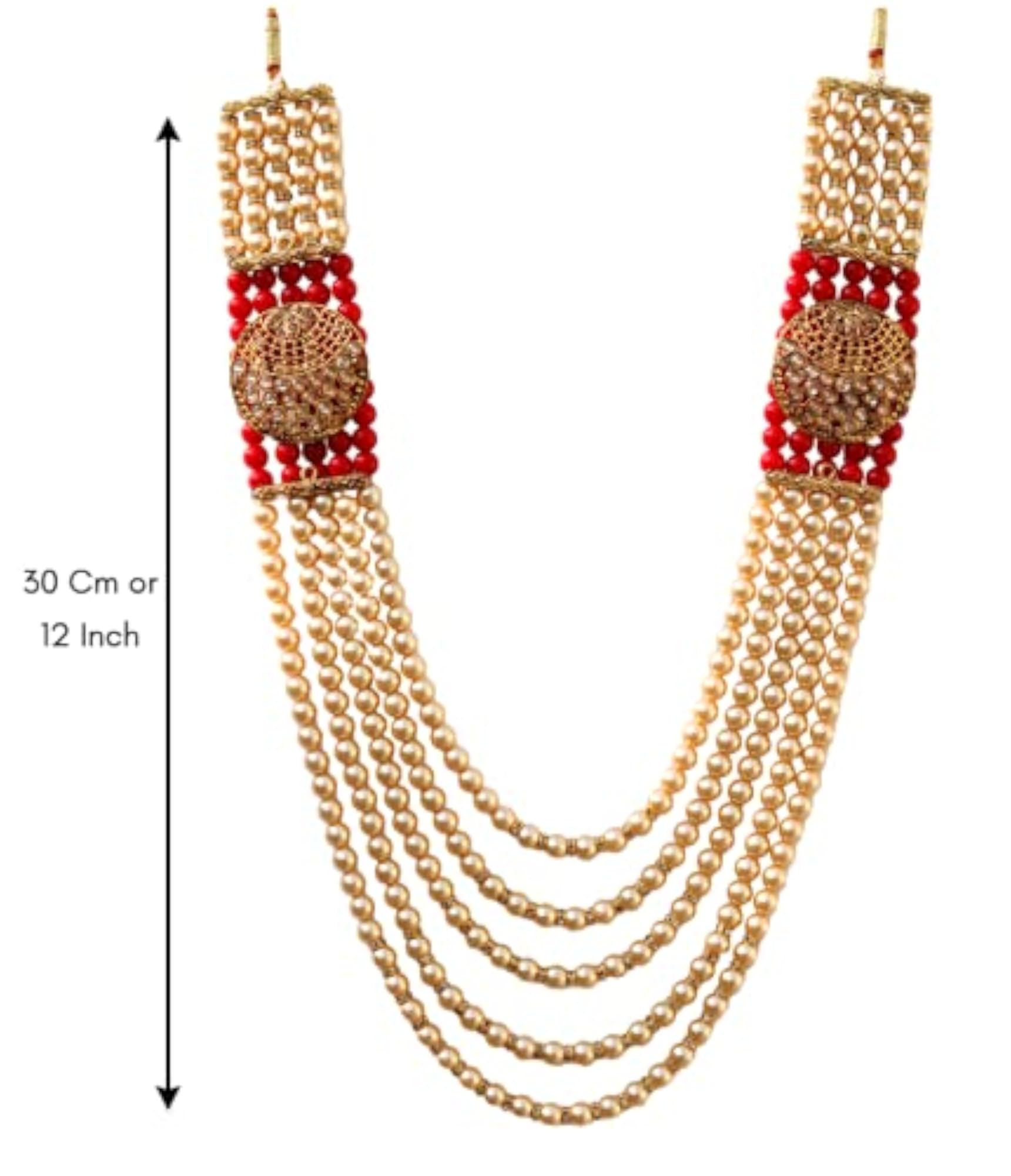 Handmade Groom Necklace with Pearls and AD Stones