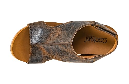Image of Corkys Footwear Womens Carley Wedges, Featuring Corkys EVA Foam Cushioned Insoles, A 2.5 Inch Heel, Lightweight For All Day Wear, And Hook And Loop Closure
