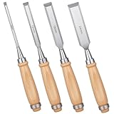 4 Piece Wood Chisel, Professional Wood Woodworking Tools Set, Bevel Edge Chisel Set