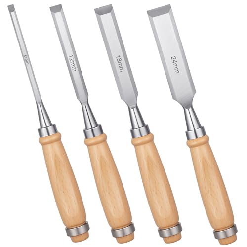 4 Piece Wood Chisel Professional Wood Woodworking Tools Set Bevel Edge Chisel Set