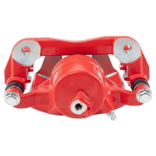 Image of TRQ Front Right Brake Caliper w /Bracket Performance Red Passenger Side