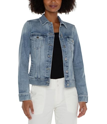Image of Liverpool Classic Denim Jacket in Stretch Slub Twill