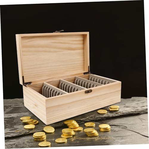 Boîte de rangement de pièces commémoratives avec coffret multi-emplacements portable - 5