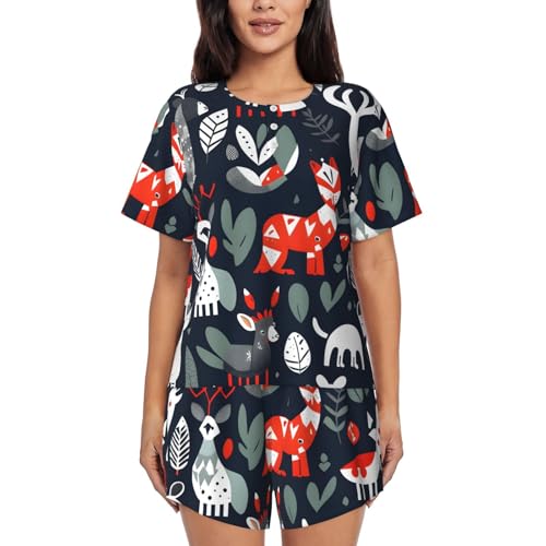 Pijama de manga corta para mujer ropa de dormir fresca de verano y ropa de descanso interior