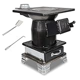 Genérico Estufa de leña de Hierro Fundido Resistente para Camping y calefacción doméstica. Calentador Multifuncional de carbón y leña, Compatible con múltiples combustibles. Tamaño: 37 x 36 x 48,5 cm