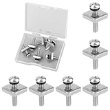 BOXOB 6pcs Thumb Fin Screws for Surfboard, 316 Stainless Steel Longboard Top Fin Screw and Plate with O Rings, Surfing Part Replacement Accessories for Surf Board and Inflatable SUP Paddle