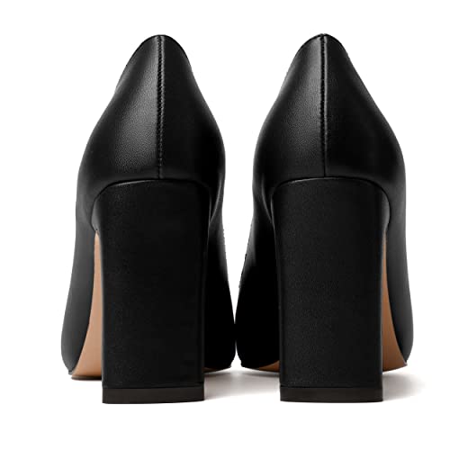 SKYSTERRY Womens Slip On Matte Dating Pointed Toe Sexy Block High Heel Pumps Shoes 3.3 Inch4