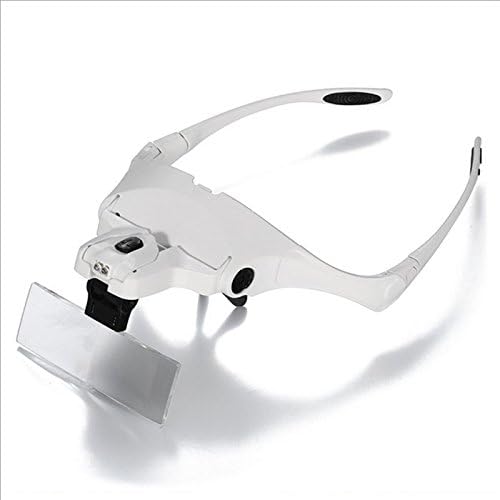 Hunter Optics 5Lens1.0X 1.5X 2.0X 2.5X 3.5X Magnifier Loupe Magnifying Glasses With 2 LED Lights Headband Magnifying Glass For Eyelash Extension
