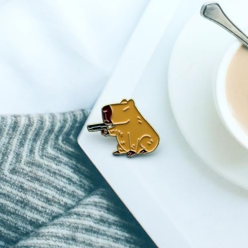 Image of Funny Capybara Brooch Gifts for Animal Lovers Enamel Pins