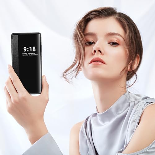 Image of Flip Case for Samsung Galaxy S25 Ultra Case S View, Frosted Translucent Window Clear View Folio Protective Phone Case, 360 Degree Full Body Shockproof Flip Cover Case for Samsung S25 Ultra 5G (Black)