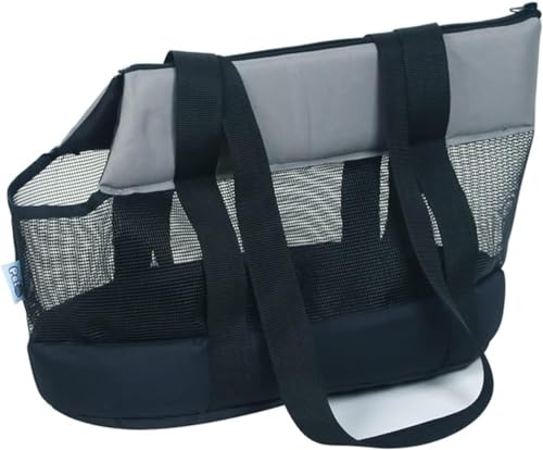 SANGOGO Zaino Cane Piccola Taglia, Traspirante Trasportino Estivo Portatile for Animali Domestici， Borsa a Tracolla (Black, S)