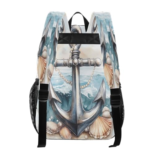Anchor Seashell Watercolor Clear Backpack Heavy Duty See Through Transparent PVC BookBag for Kids Boy Girl School Work3