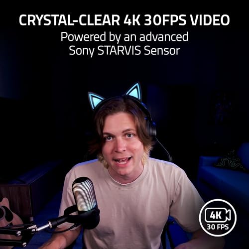 Image of Razer Kiyo V2 Streaming Webcam: 4K 30 FPS, 1080p 60 FPS - AI Powered Auto-Framing - Built-in Microphone - Ultrawide Angle Lens - Privacy Cover - Works with OBS, Xsplit, Discord, Zoom, Teams - Black