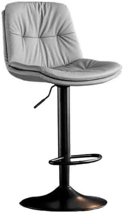 Chaise de bar pivotante XJBTBA avec dossier haut gris pour îlot
