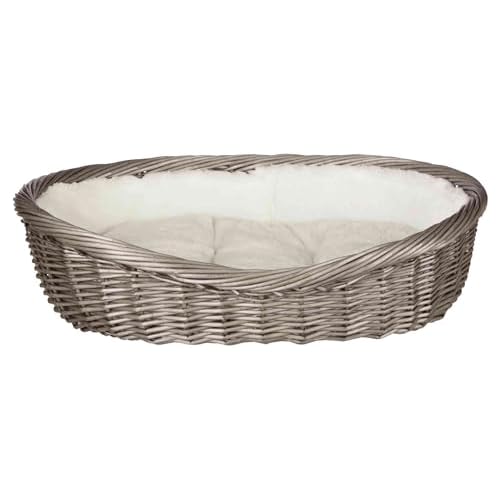 Trixie 28204 Weidenkorb mit Bezug und Kissen, 80 cm, grau