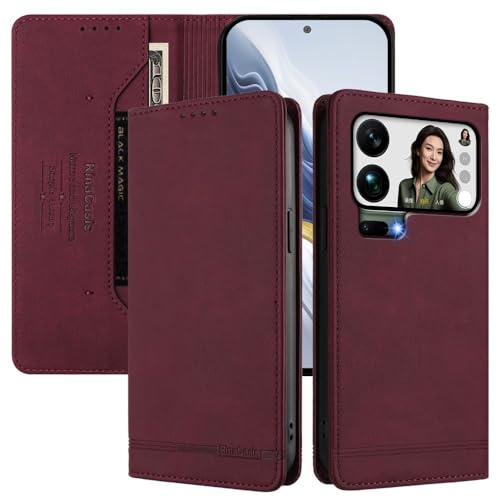 Étui portefeuille Xiaomi 13T Pro rouge vin housse clapet protection totale