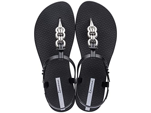 Ipanema Women's Connect Sandal - Comfortable, Stylish & Versatile Summer Footwear, Black And Silver, Size 6 #TOP30