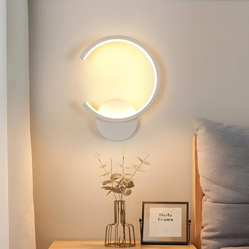 Pheashine Applique LED da Parete Interno, Lampada a Muro Moderna, Bianco 3000K Luce Calda, Lampada da Parete LED per Camera da Letto, Soggiorno, Corridoio