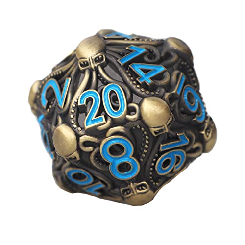 Dados gigantes de metal D20 bronce azul para Call of Cthulhu -DNDWoW BZQB
