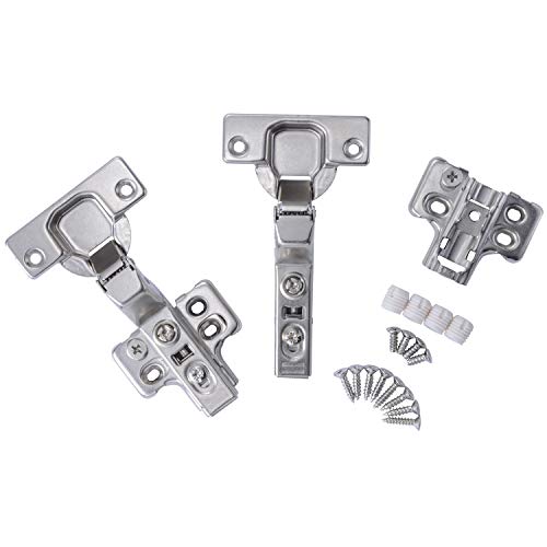 Luokim Cabinet Door Soft Close Inset Concealed Hinge With Screws Two Way Cabinet Hinge Nickel Finish 2 Pcs #TOP2