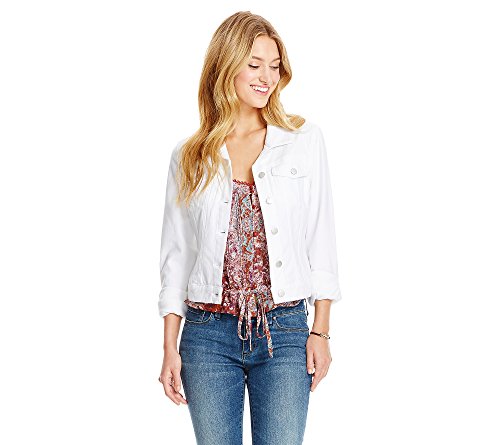 Jessica Simpson Womens Pixie Denim Jacket White/White Large