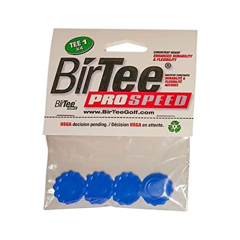BirTee Pro Golf Tees - Size #1 (1/4") Individual Size Pack - 4 Tees Per Pack. Winter/Mat/Simulator Tees (Blue) Cover