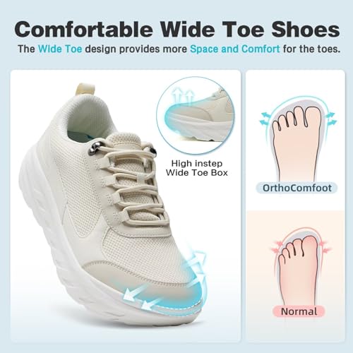 Image of OrthoComfoot Men's Orthopedic Diabetic Wide Walking Shoes: Comfortable Plantar Fasciitis Fashion Sneakers with Arch Support for Swollen, Casual Hammer Toes Shoes for Foot and Heel Pain Relief