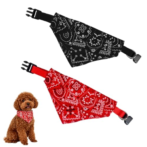 UIEXAY 2 Piezas Ajustable Bufanda Mascotas, Collar Perro Personalizado, Gatos Perro De Moda Bandana Collar, Pañuelos Ajustables para Mascotas para Perros y Gatos Pequeños Medianos