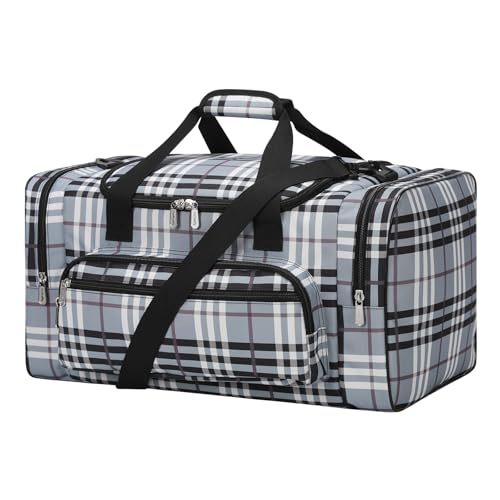 20 inch Sports Duffel Bag - for Travel Gym - Grey/White Grey/White 20 inch