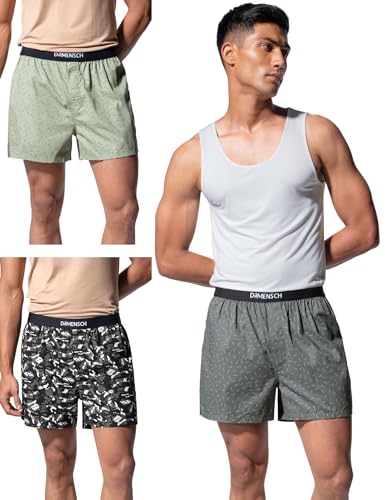 DAMENSCH Men's Cotton Regular All Over Print Boxer Shorts