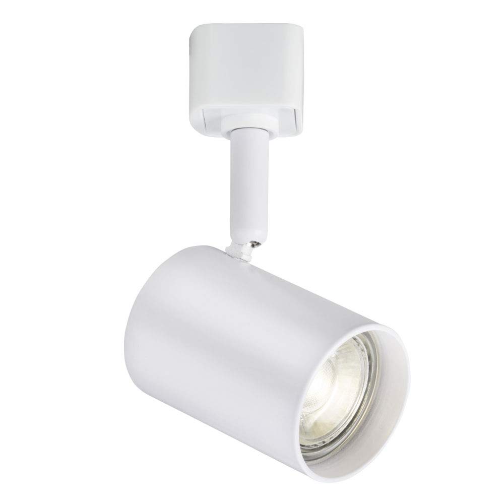 GU10 Single Circuit Multi Directional Spotlight Adjustable Track Head Mains 240V Kitchen Shop Retail Display Showcase Lighting Spot Light (White)