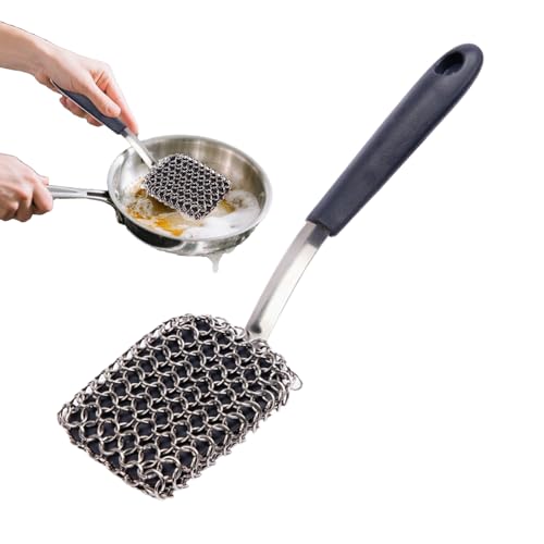 Cepillo de limpieza para parrillas – Cabezal de limpieza para cargas pesadas, cerdas flexibles de silicona, cómodo agarre, diseño eficiente para eliminar la grasa | Para patio jardín BB