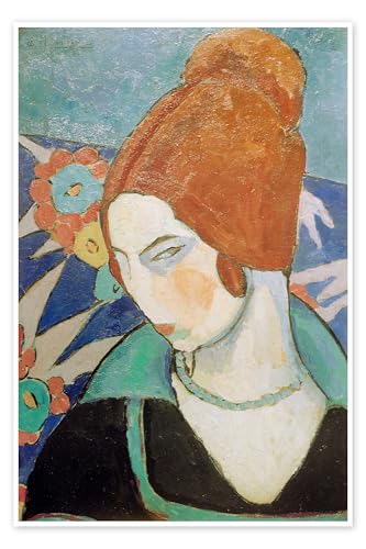 Self-Portrait Póster de Jeanne Hebuterne 70 x 100 cm Azul Cuadros Decoración para la pared