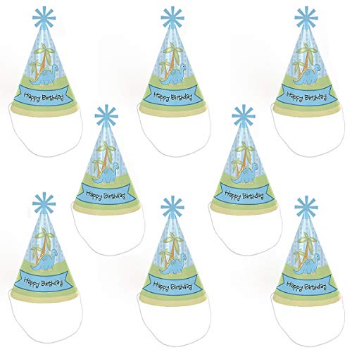 Baby Boy Dinosaur - Cone Happy Birthday Party Hats For Kids And Adults - Set Of 8 (Standard Size) #TOP4