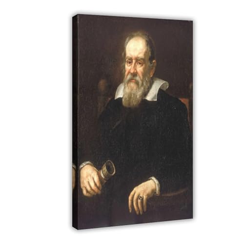 Portrait Galileo Galilei Toile Cadre Suspendu Cadeau Idéal pour Professeur et Passionné d'Astronomie