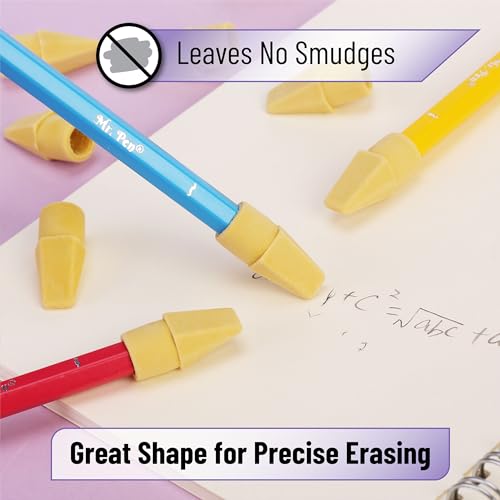 Image of Mr. Pen- Pencil Eraser Toppers, 120 Pack, Yellow, Cap Erasers | Pencil Top Erasers, Eraser Caps, Tops for Pencils
