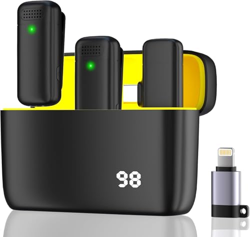 Image of coku CK06 Wireless Mic for YouTube, Lavalier Microphone for All Smartphones, Dual Wireless Mics for Video Recording, Noise Cancelling Mic for Singing, Vlog, Podcast