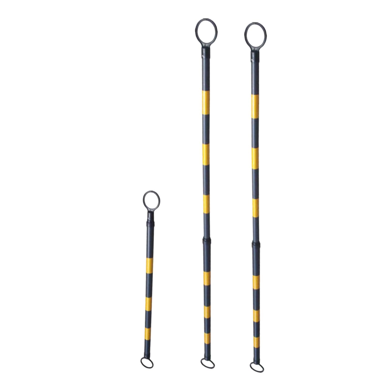 ERRULAN Retractable Traffic Cone Bar, Flexible Plastic Cones Connectors with Round Ring, Temporary Crowd Control System for Loading Docks/Traffic Control Barriers(3 pcs)