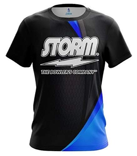CoolWick Storm Carbon Blue Swirl Bowling Jersey (3X)