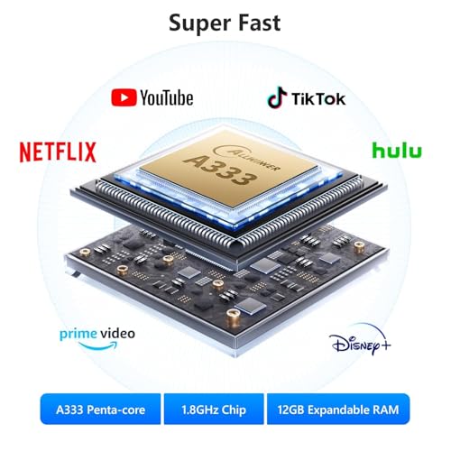 Image of G-tab T9 Pro Android Tablet 10.1 inch HD Display, 12GB RAM (4GB+8GB Expandable), 128GB Storage, Android 15, Allwinner A333 Quad-Core, 5000mAh Battery, 5G WiFi, Dual Camera, Gray