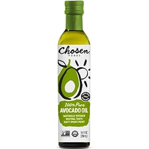 Chosen Foods 100% Pure Avocado Oil, Keto and Paleo Diet Friendly, Kosher Oil for Baking, High-Heat Cooking, Frying, Homemade Sauces, Dressings and Marinades (8.4 fl oz)