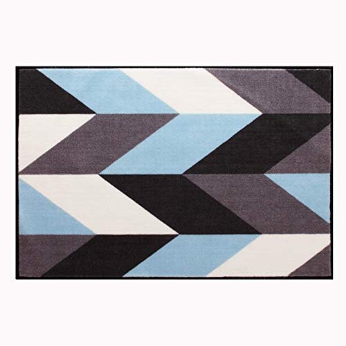 Alfombra de dormitorio moderna y minimalista de tacto suave con diseño geométrico