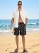 XiaoMoSha Mens Swim Trunks 9 Inch Board Shorts with Compression Liner Swimsuit Quick Dry Bathing Suit with Pockets Hawaiian Summer Beach Surf Swimwear L Black