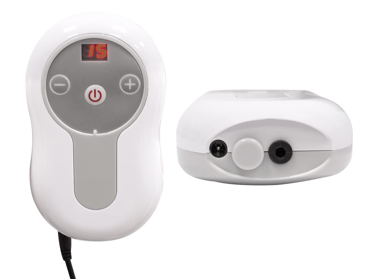 QUIRUMED Presoterapia de uso doméstico, masaje, para pies, pantorrillas y muslos, Pantalla LCD, 9 intensidades, 10 W, Temporizador, Apagado automático