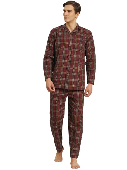 Image of SOJANYA (Since 1958 Men's Cotton Checked Nightsuit Set